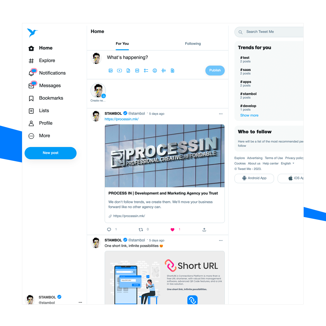 Twitter Clone White Label Social Network — Product image